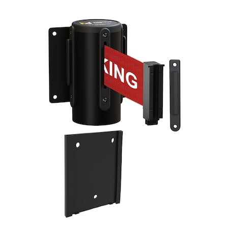 Montour Line Retr. Belt Barrier Removable Black Metal Wall Mnt 8.5ft NoPa..Belt (F) WM115-BK-NOPARRW-RM-S-85